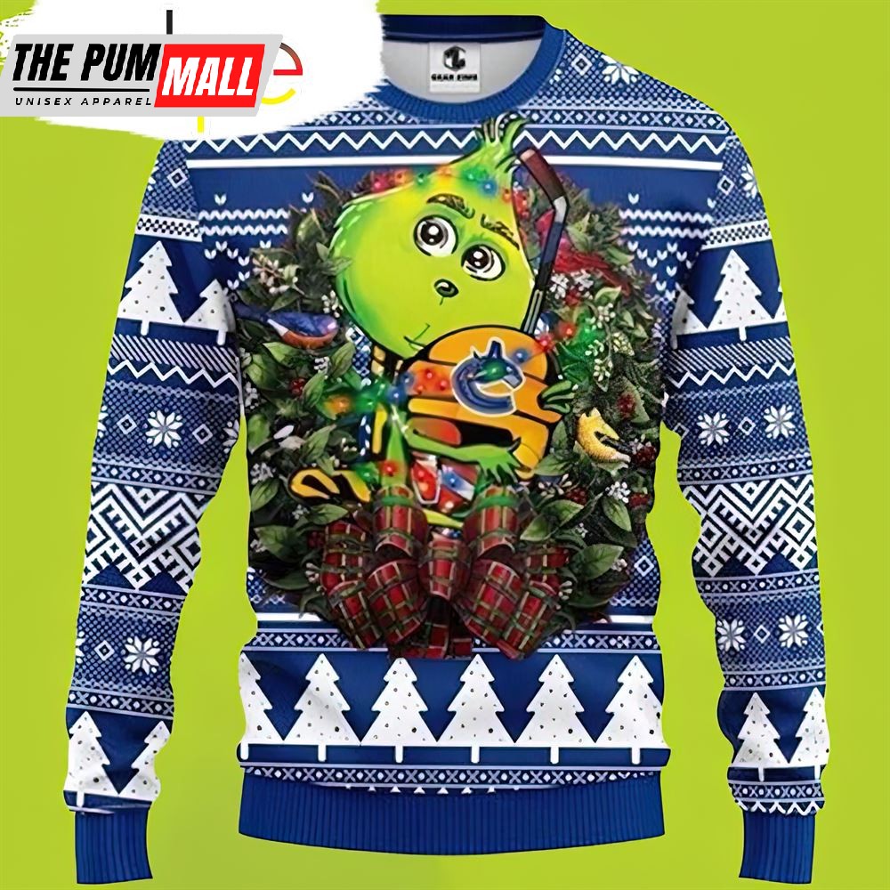 Nhl Vancouver Canucks Grinch Hug Christmas Sweater
