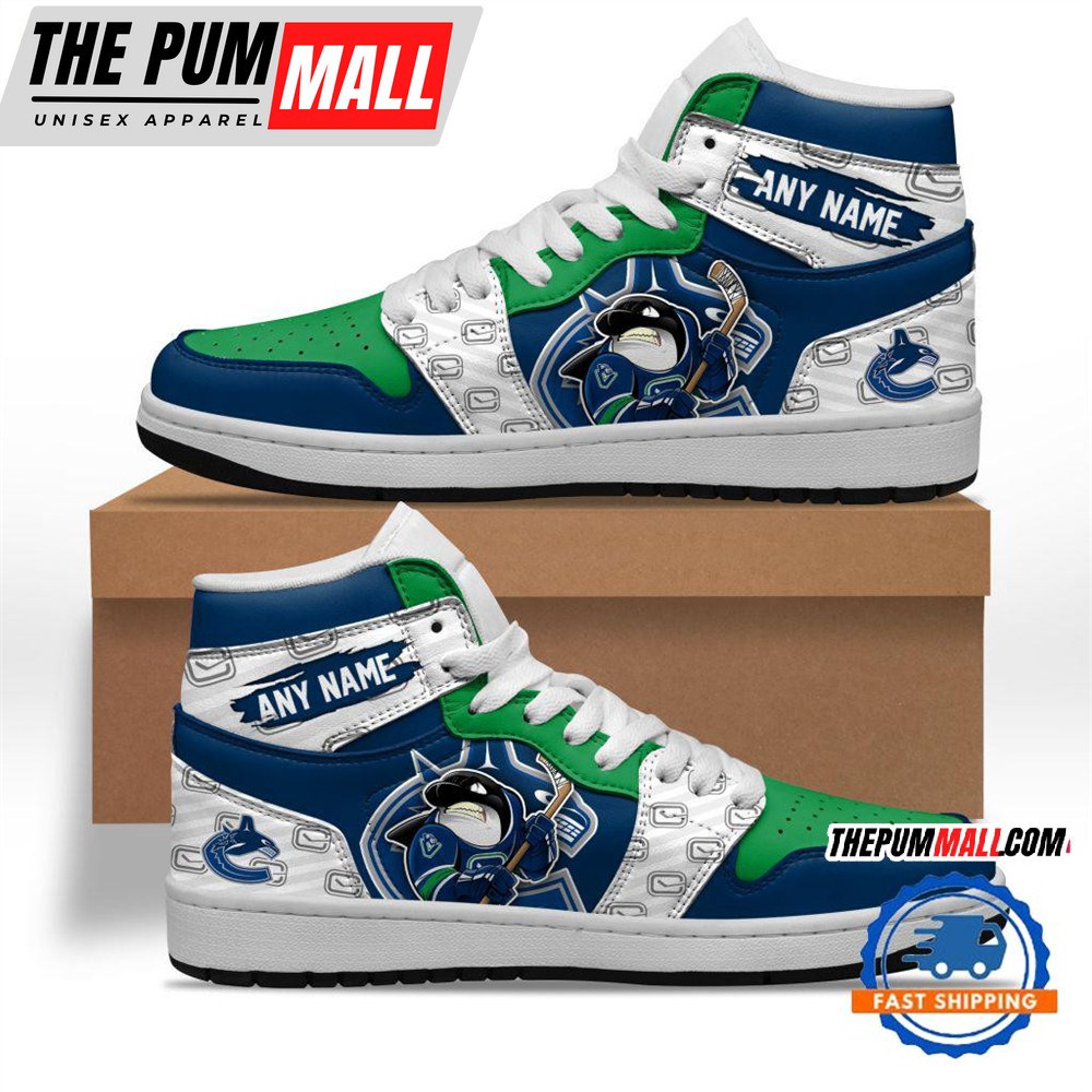 NHL Vancouver Canucks Team Mascot Design Air Jd 1 Hightop Shoes
