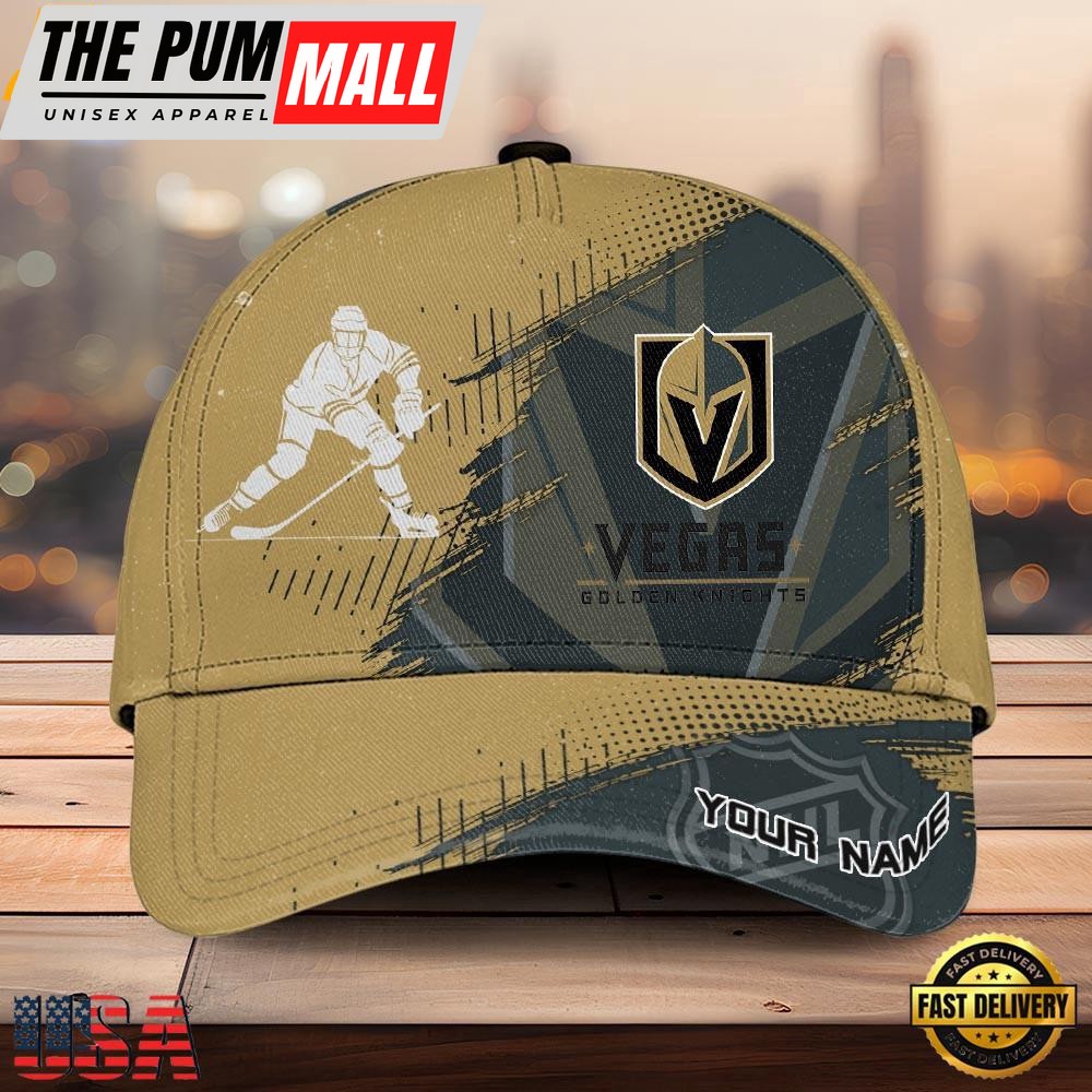NHL Vegas Golden Knights Bold Distressed Artwork Custom Name 3D Cap – Baseball Cap Snapback Hats