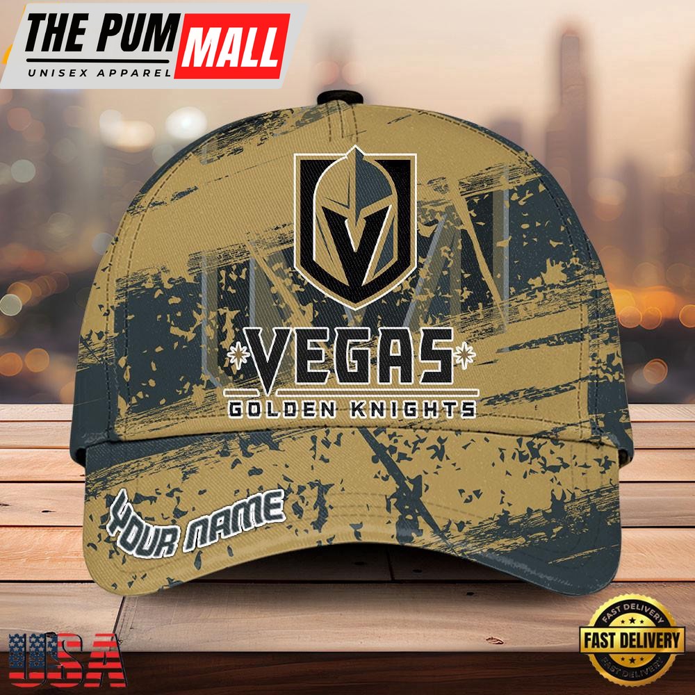 NHL Vegas Golden Knights Explosive Grunge Logo 3D Print Cap – Baseball Cap Snapback Hats