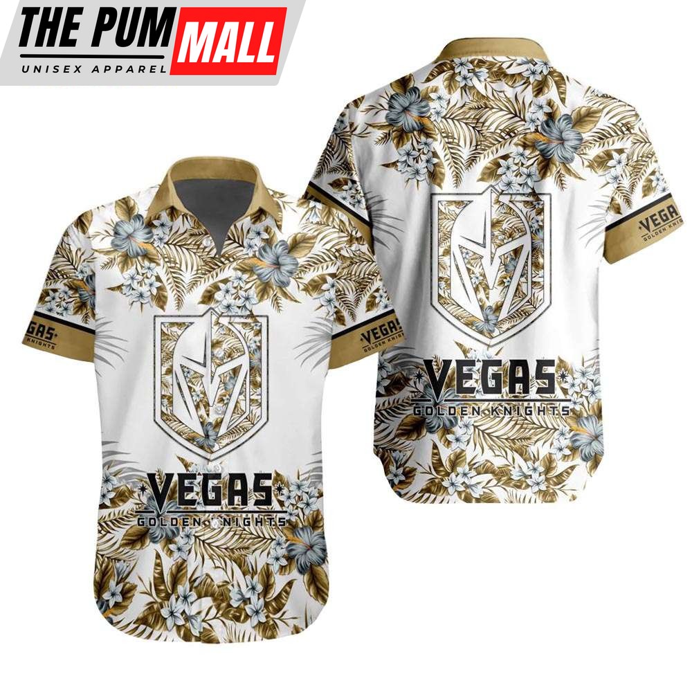 NHL Vegas Golden Knights Tropical Floral Hibiscus Hawaiian Shirt