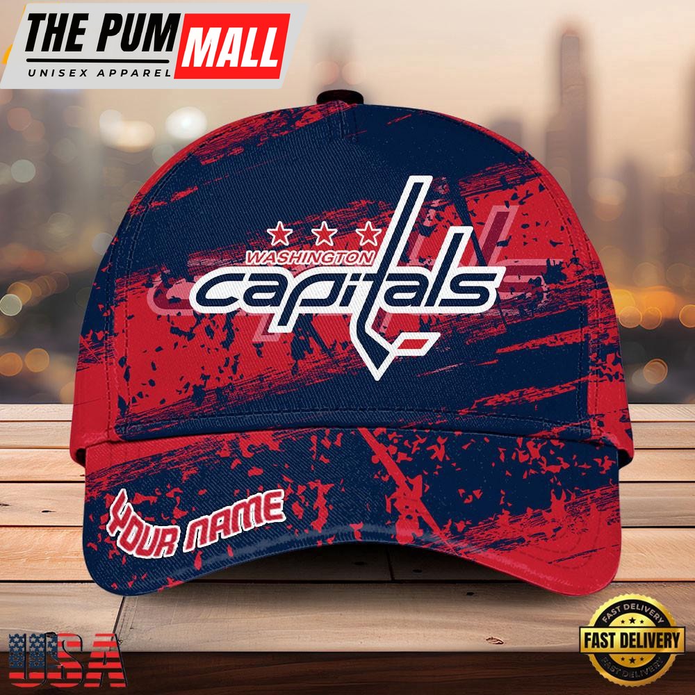 NHL Washington Capitals Explosive Grunge Logo 3D Print Cap – Baseball Cap Snapback Hats