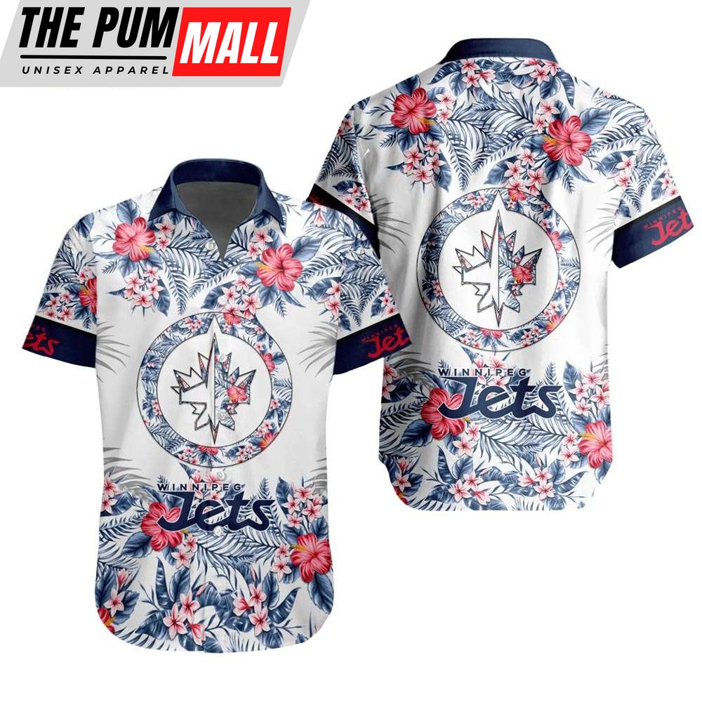 NHL Winnipeg Jets Tropical Floral Hibiscus Hawaiian Shirt