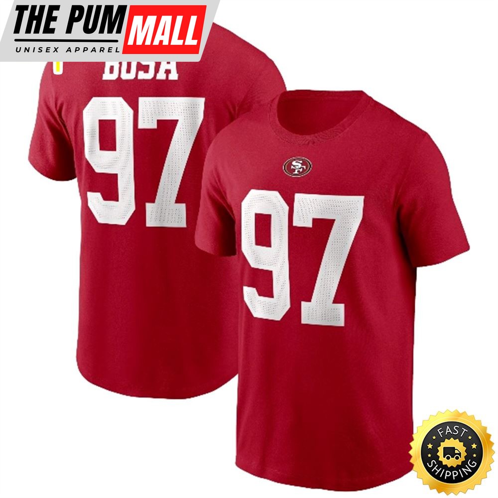 Nick Bosa San Francisco 49ers Name & Number Scarlet T-shirt