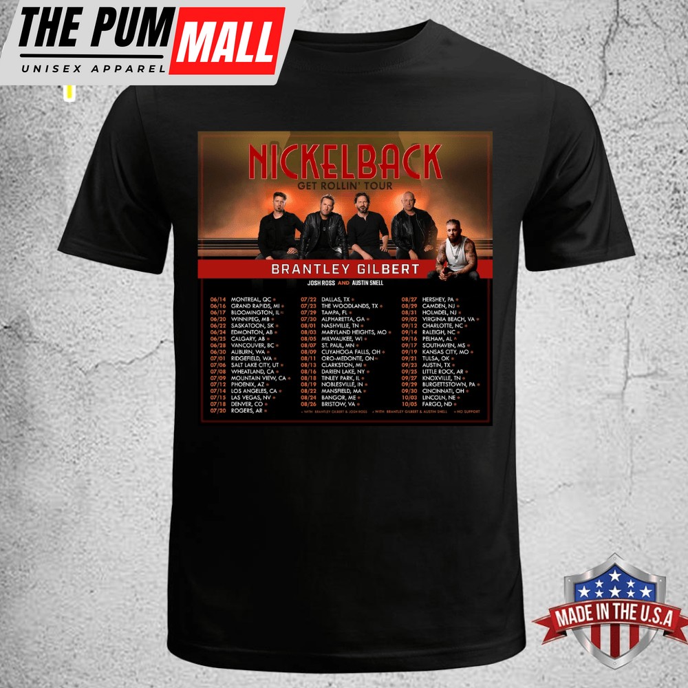 Nickelback Tour 2025 New Dates Merch T-shirt