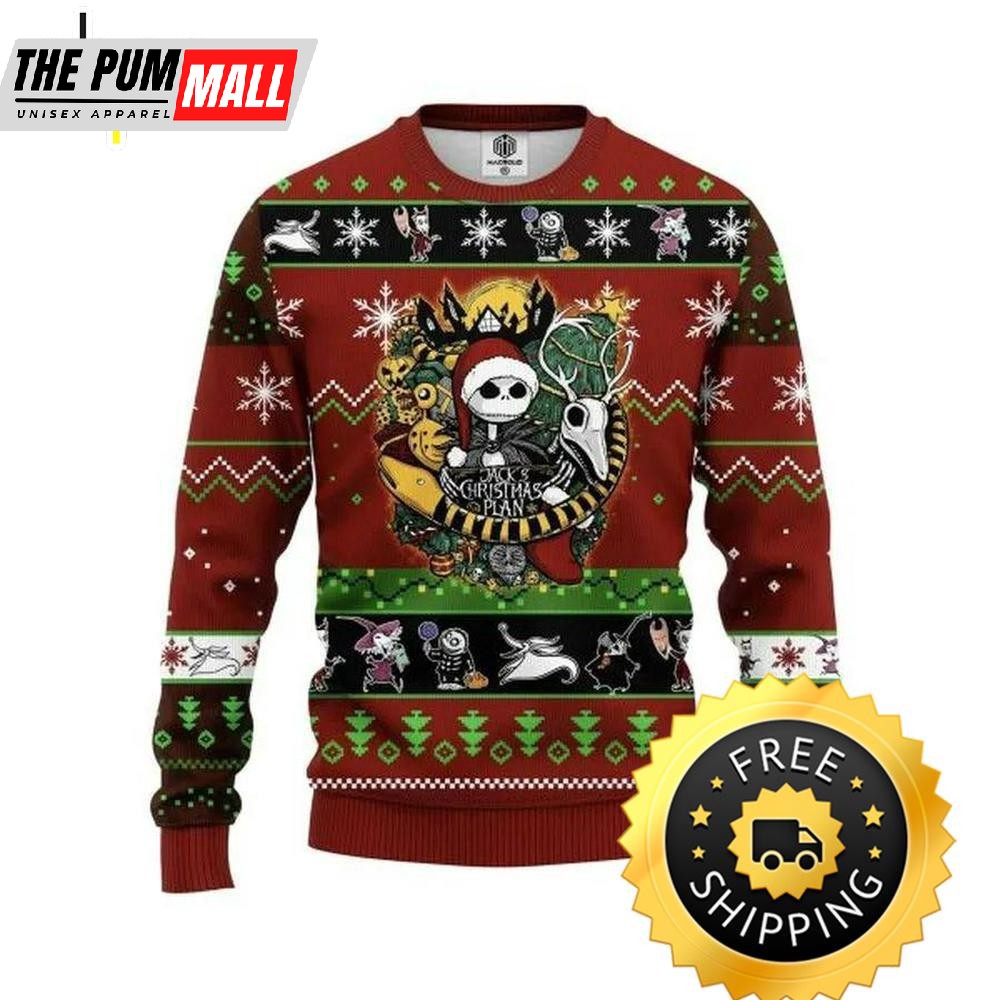 Night Before Christmas Ugly Christmas Sweater, Jack Skellington Ugly Sweater