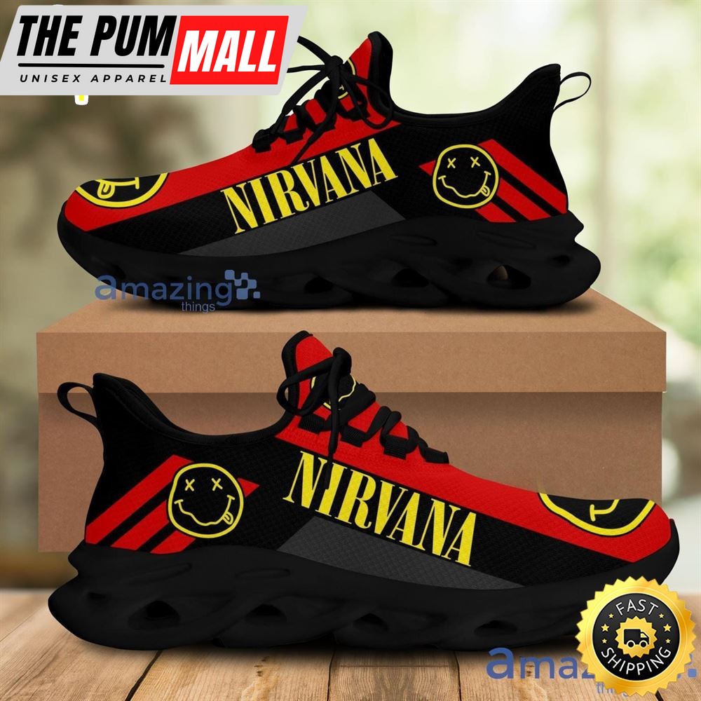 Nirvana Music Band Red Stripoed Chunky Running Sneakers Max Soul Shoes Sport Gift For Men And Women