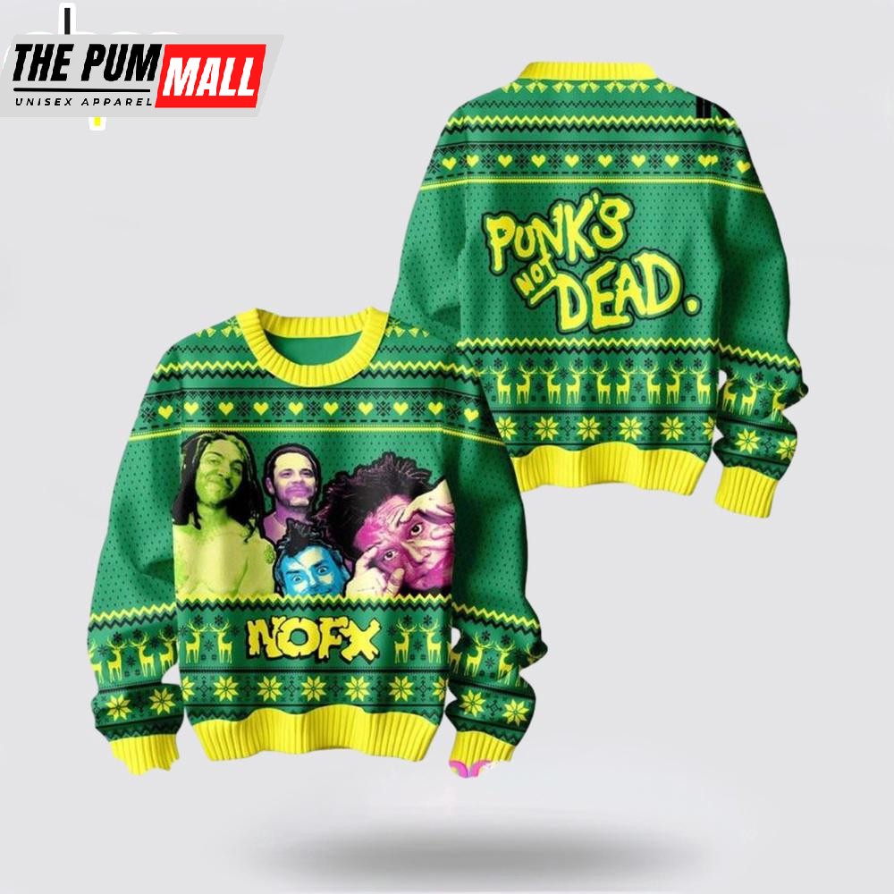 NOFX Punks Is Not Dead Holiday 2025 Ugly Christmas Sweater