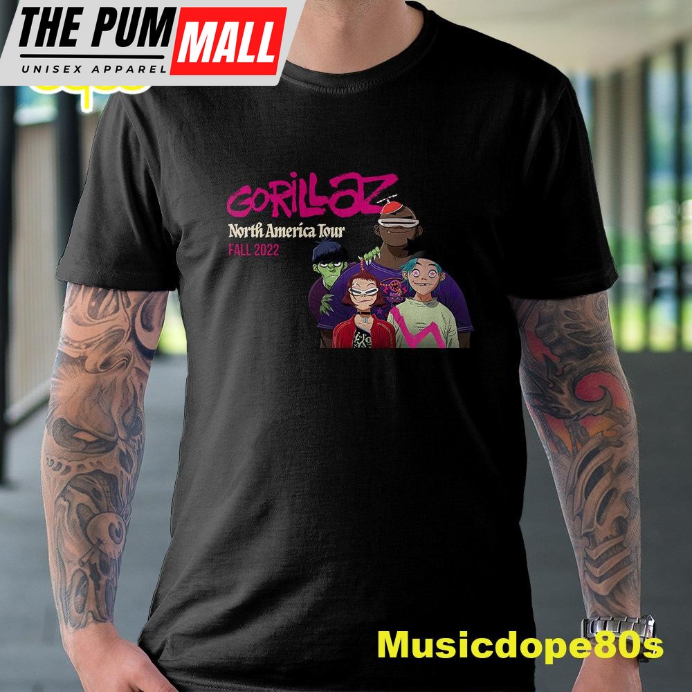 North America Tour 2025 Fall Gorillaz Tour Music T-Shirt