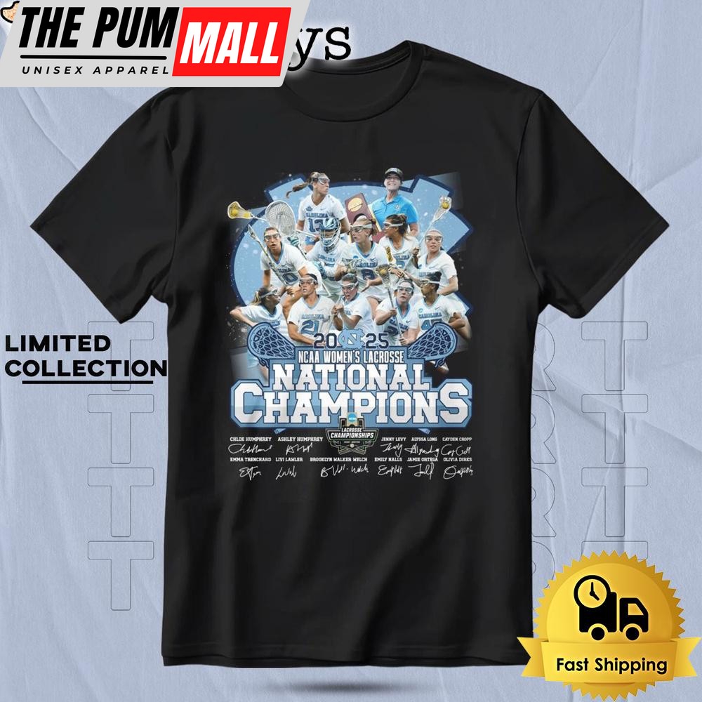 North Carolina Tar Heels Women Lacrosse National Champions 2025 T Shirt