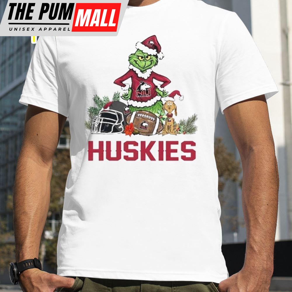 Northern Illinois Huskies Santa Grinch And Dog Merry Christmas T-Shirts