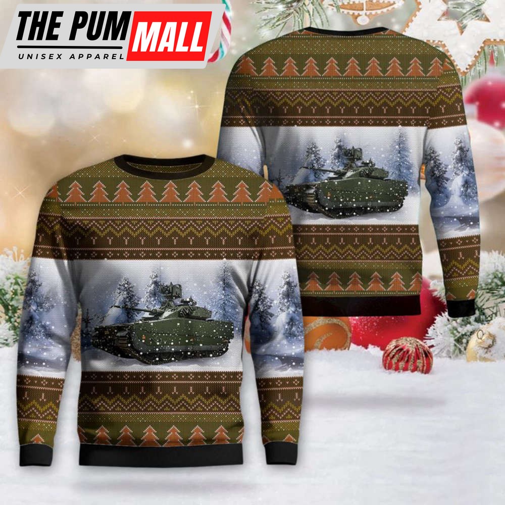 Norwegian Army CV90 Infantry Fighting Vehicle Christmas Sweater 3D – Gift For Christmas Day