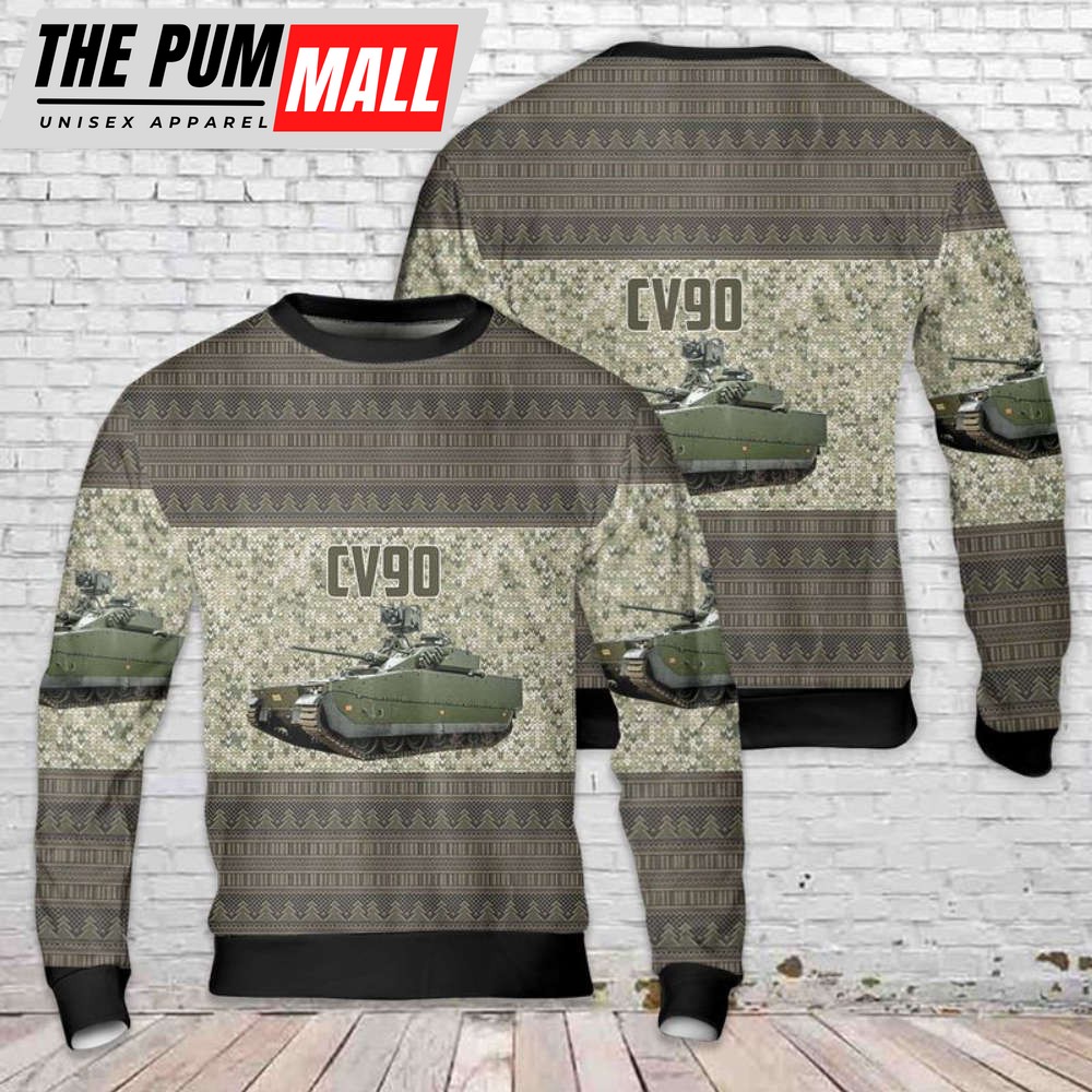 Norwegian Army CV90 Infantry Fighting Vehicle Christmas Sweater Gìt For Christmas