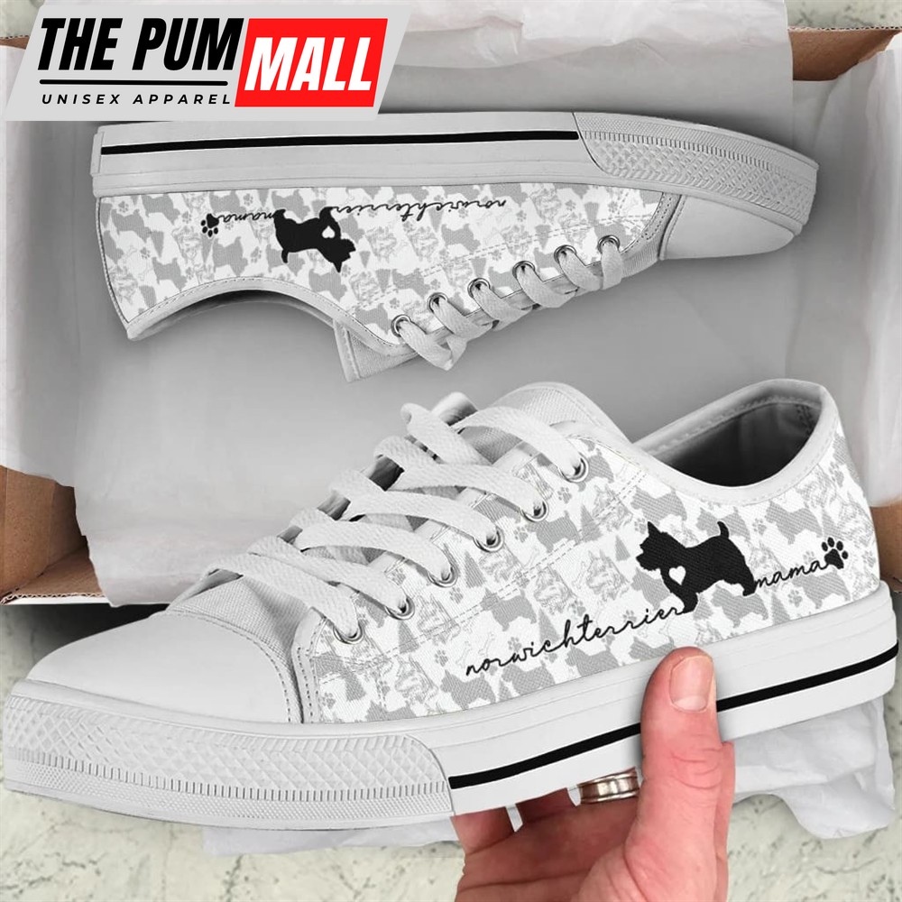 Norwich Terrier Low Top Shoes – Dog Walking Shoes Men Women – Dog Memorial Gift