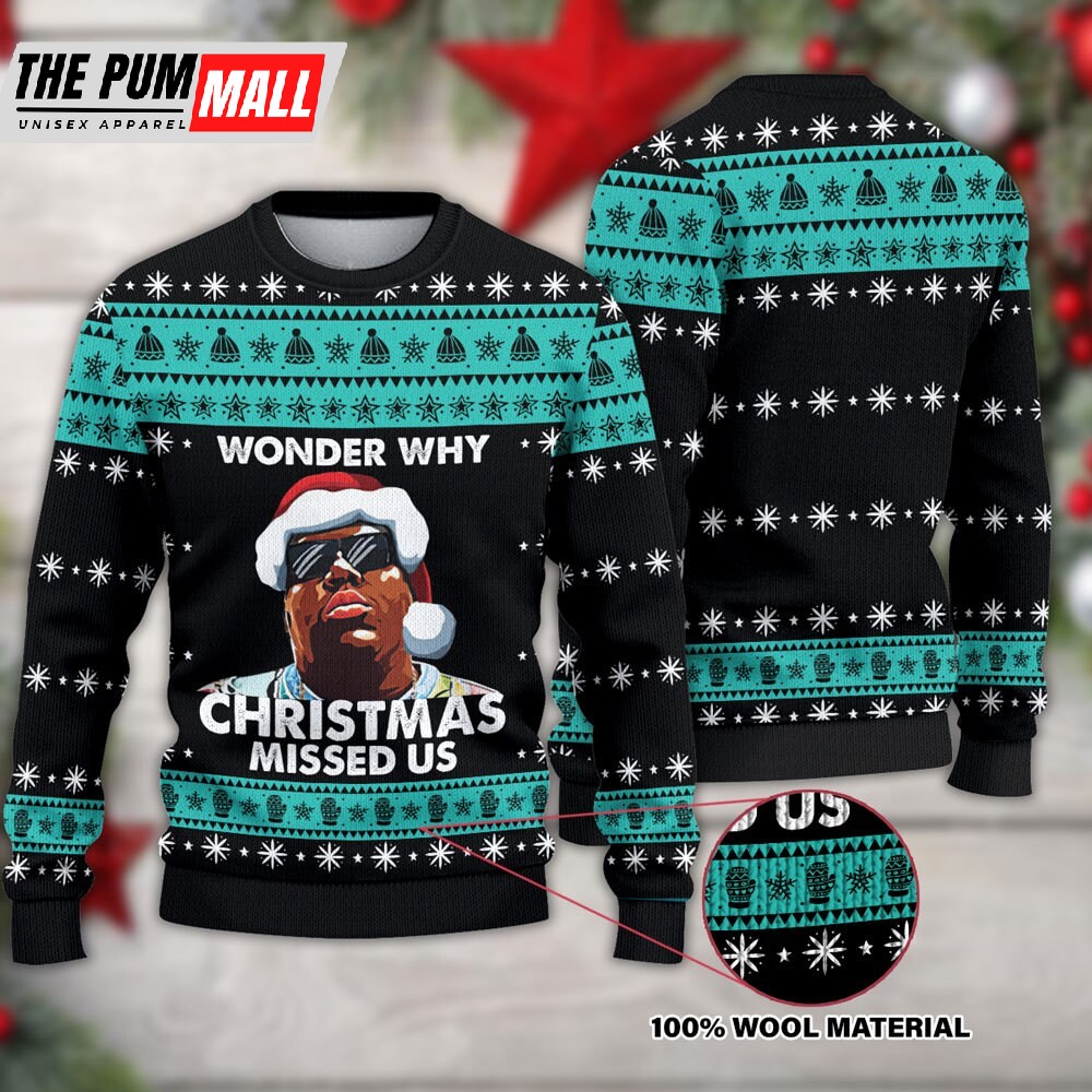 Notorious B.I.G Wonder Why Christmas Missed Us Ugly Sweater