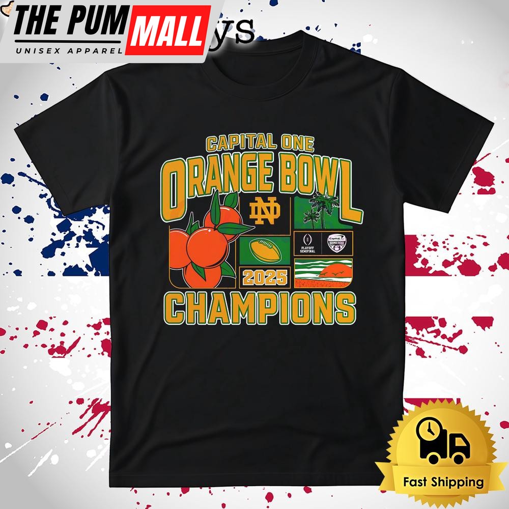 Notre Dame Fighting Irish 2025 Capital One Orange Bowl Champions T Shirt