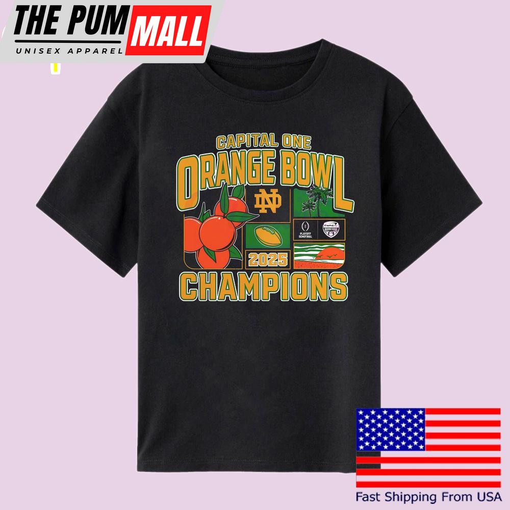 Notre Dame Fighting Irish Capital One Orange Bowl 2025 Champions T Shirt