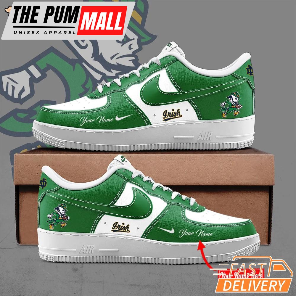 Notre Dame Fighting Irish Football Leprechaun Limited Edition Air Force 1 Shoes Sneaker