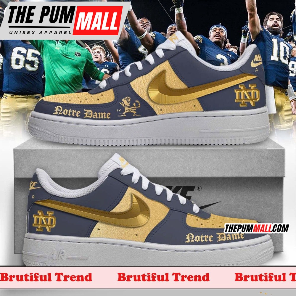 Notre Dame Fighting Irish Shamrock 2024 Air Force 1 Sneaker Shoes