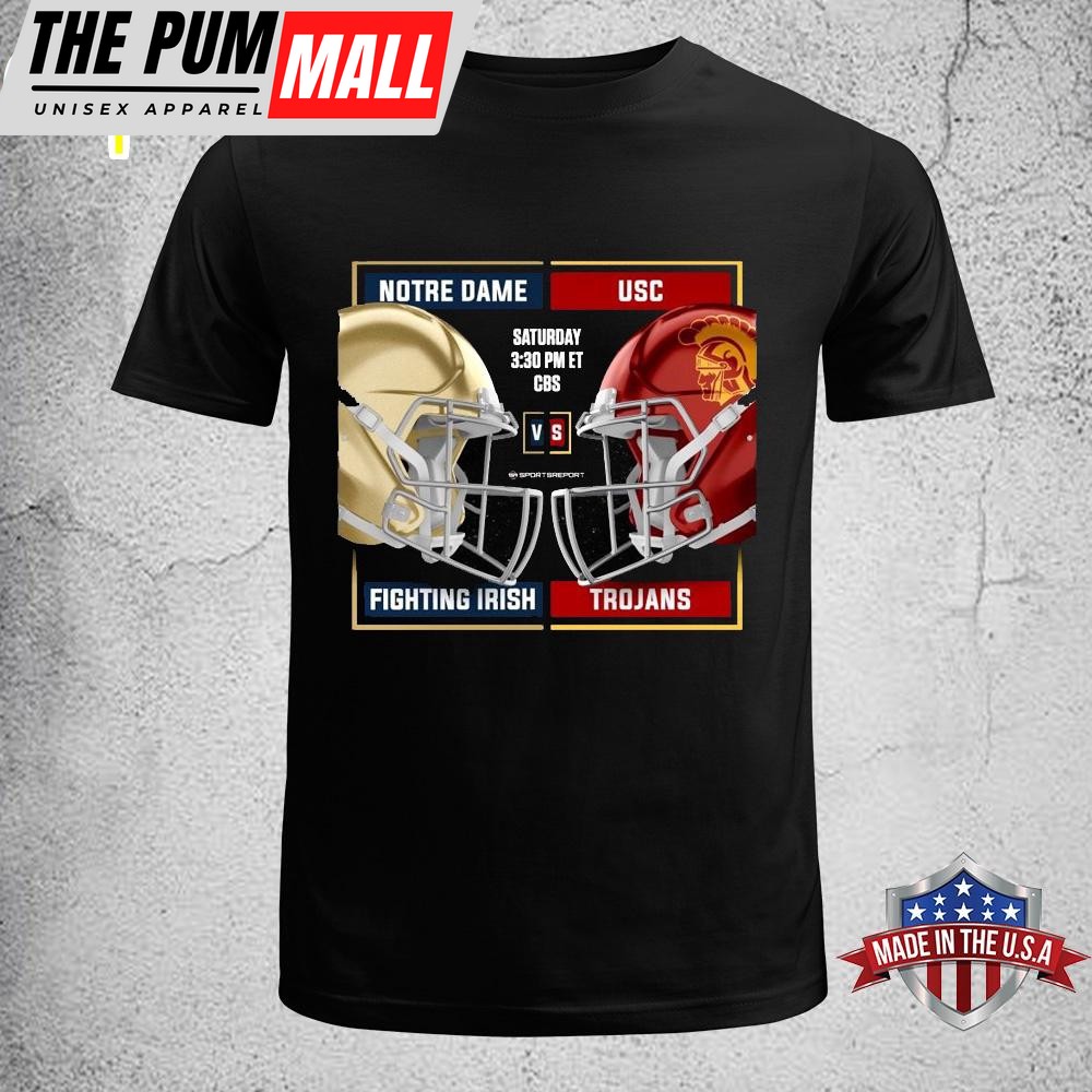 Notre Dame Fighting Irish Vs USC Trojans Saturday Helmet Go Irish Unisex T-Shirt