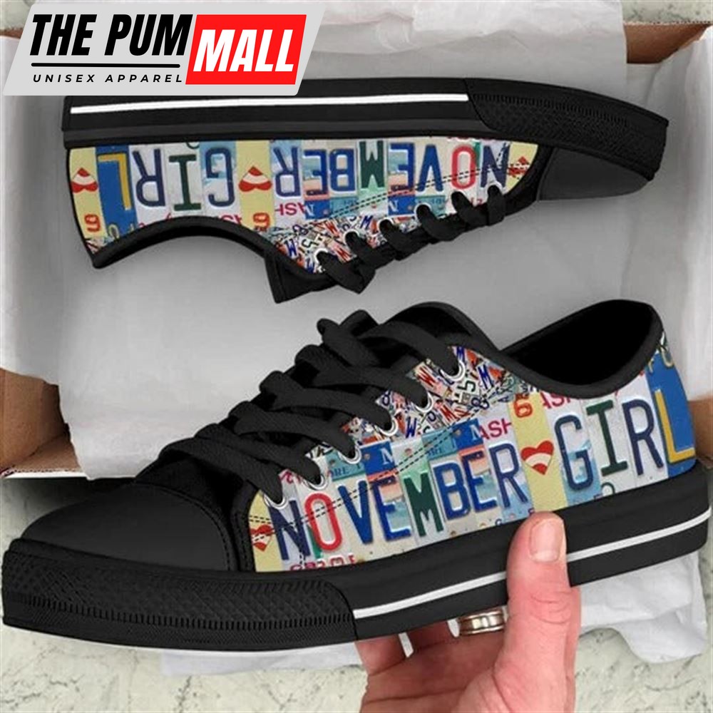 November License Plates Canvas Low Top Shoes – Low Top Shoes Mens, Women