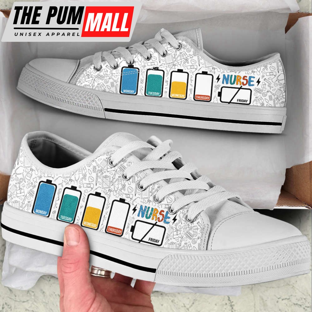 Nurse Battery Life Low Top Shoes Canvas Sneakers Comfortable