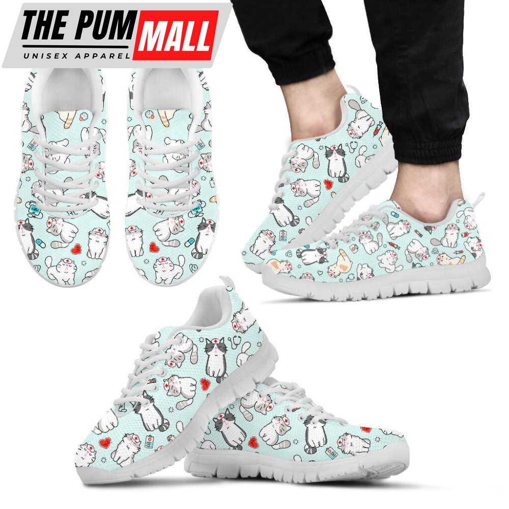 Nurse Cats Background Sneaker Walking Running Lightweight Casual Shoes For Men Women