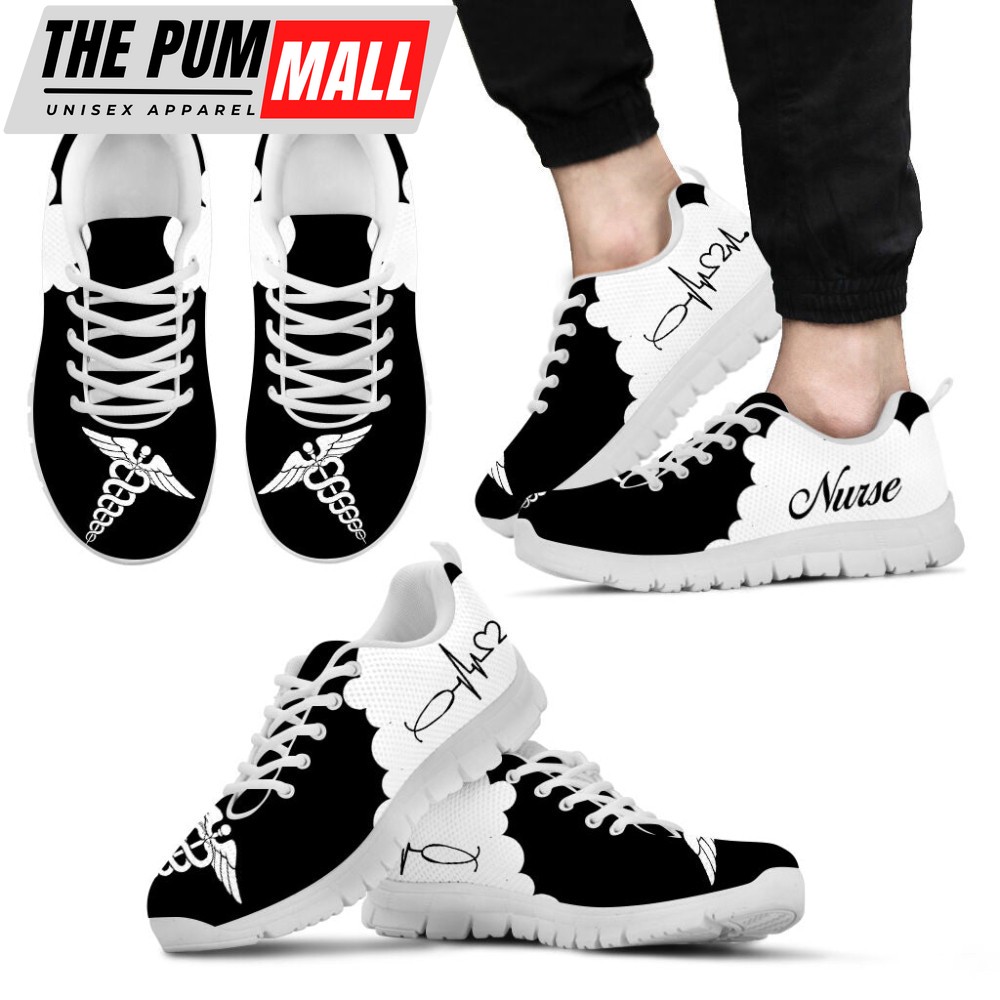Nurse Cloudy Black White Shoes Fashion Sneakers Walking Running Lightweight Casual Shoes For Men And Women