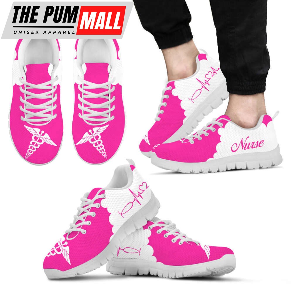 Nurse Cloudy Pink Shoes Fashion Sneakers Walking Running Lightweight Casual Shoes For Men And Women