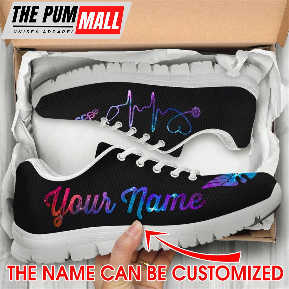 Nurse Galaxy Customized Name Shoes Fashion Sneaker For Men And Women Comfortable Walking Running Lightweight Casual Shoes Malalan