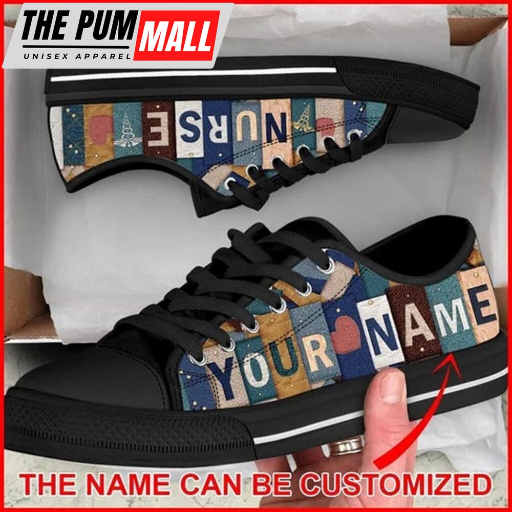 Nurse leather Jeans Personalized Canvas Low Top Shoes – Low Top Shoes Mens, Women