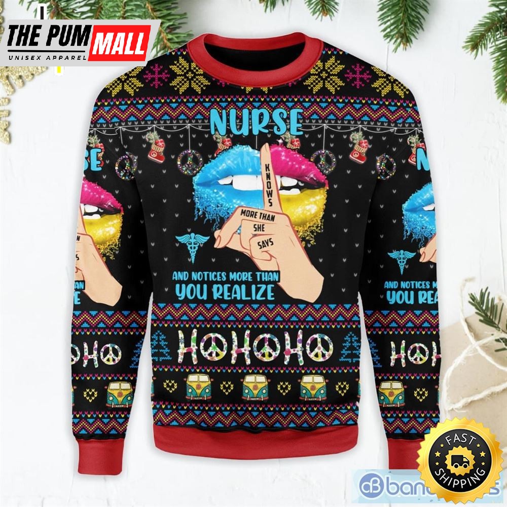 Nurse Life Hippie Ugly Christmas Sweater