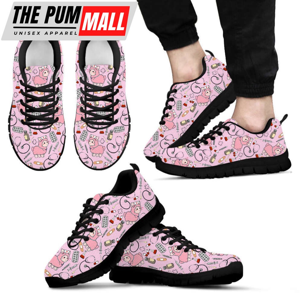 nurse-llama-pink-pattern-shoes-fashion-sneakers-walking-running-lightweight-casu-kwzcgzjo Nurse Llama Pink Pattern Shoes Fashion Sneakers Walking Running Lightweight Casual Shoes For Men And Women