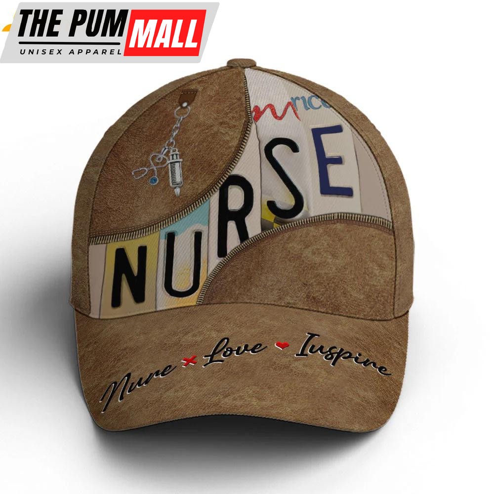 Nurse Love Inspire Leather Style Classic Baseball Cap