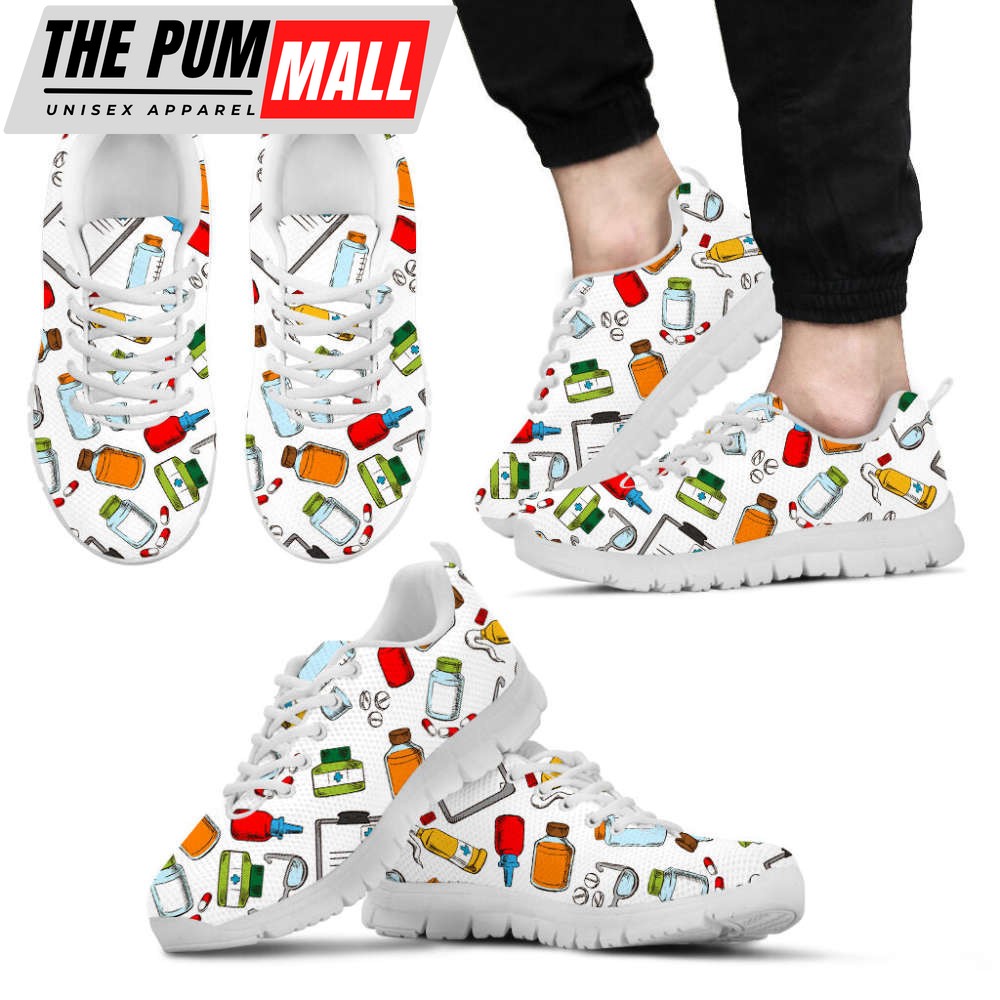 Nurse Medical Instruments Sneaker Fashion Sneakers Walking Running Lightweight Casual Shoes For Men And Women