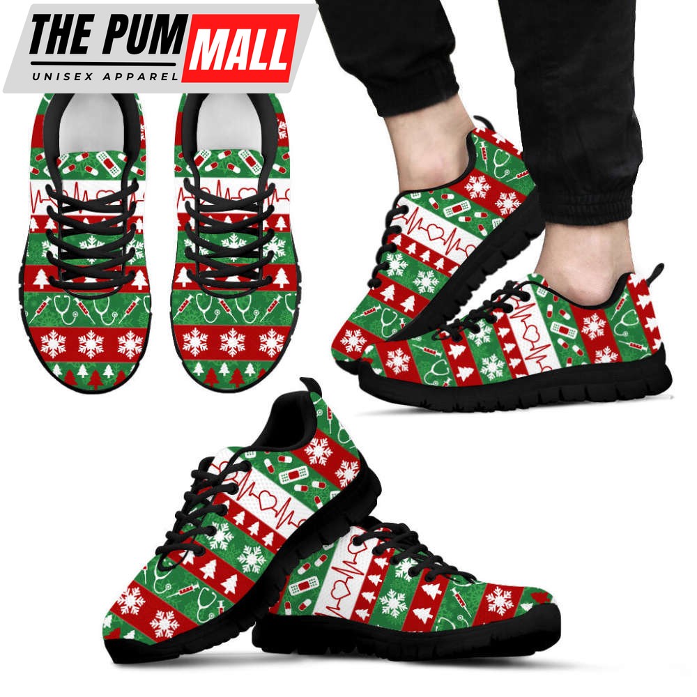 nurse-pattern-christmas-sneakers-walking-running-lightweight-casual-shoes-for-me-b8usoicx Nurse Pattern Christmas Sneakers Walking Running Lightweight Casual Shoes For Men And Women