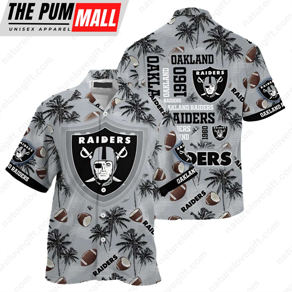 Oakland Raiders Coconut Football Las Vegas Raiders Hawaiian Shirt