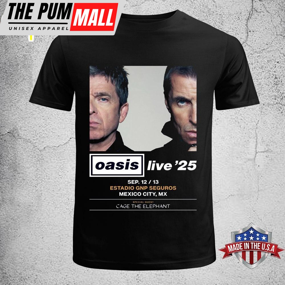 Oasis Live 25 Reunion Tour Mexico City Estadio 2025 Poster Unisex T-Shirt