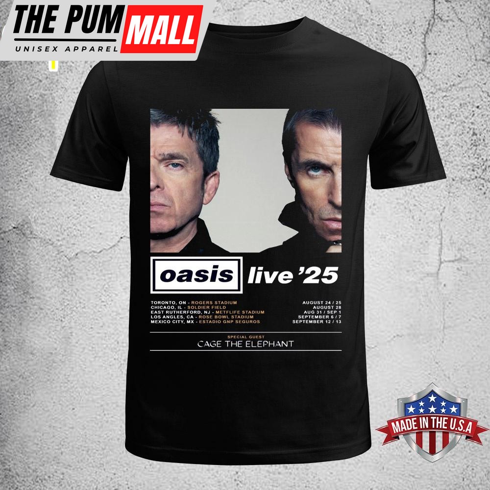 Oasis Live 25 Reunion Tour North America Mexico 2025 Unisex T-Shirt