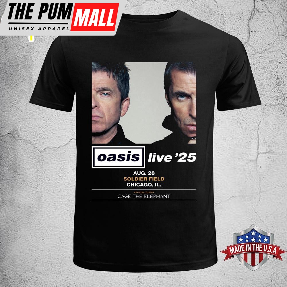 Oasis Live Tou Chicago Soldier Field – 28 August 2025 Unisex T-Shirt