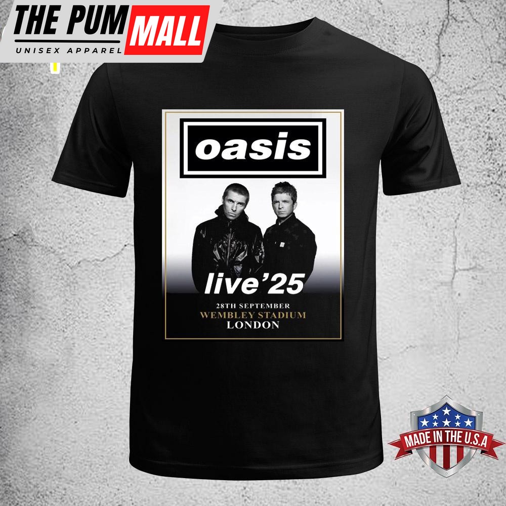 Oasis Live Tour London Wembley Stadium – 28 September 2025 Unisex T-Shirt