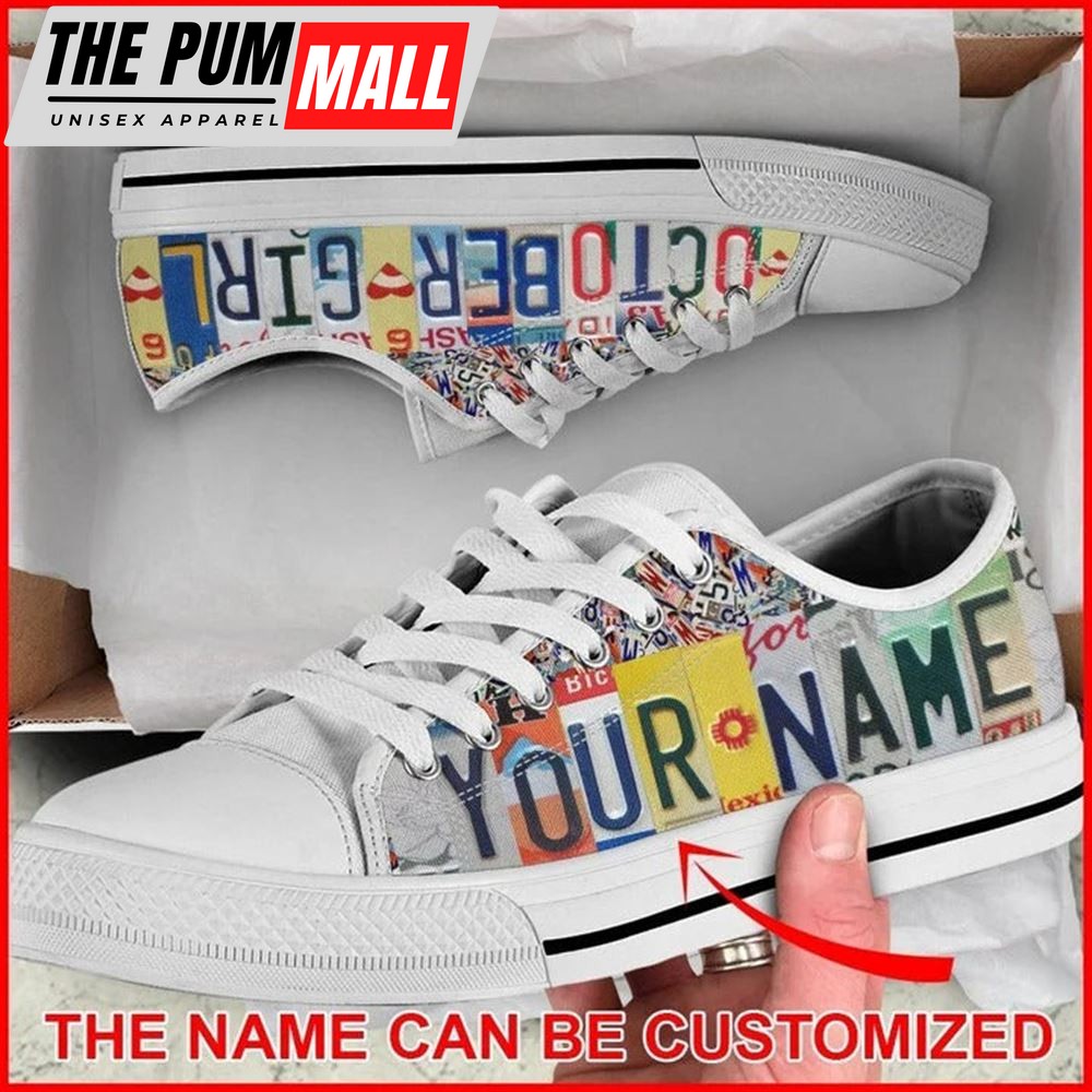 october-girl-license-plates-personalized-canvas-low-top-shoes-low-top-shoes-me-5b7syxhd October Girl License Plates Personalized Canvas Low Top Shoes – Low Top Shoes Mens, Women