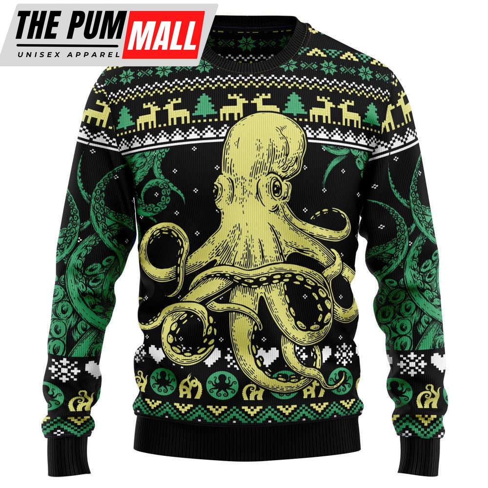 Octopus Cool D3009 Ugly Christmas Sweater – Noel Malalan Signature