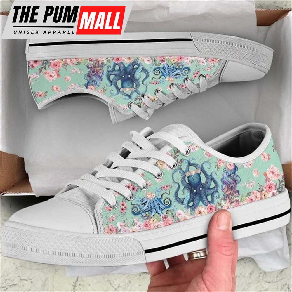Octopus Flower Waterclolor Low Top Shoes – Low Top Shoes Mens, Women