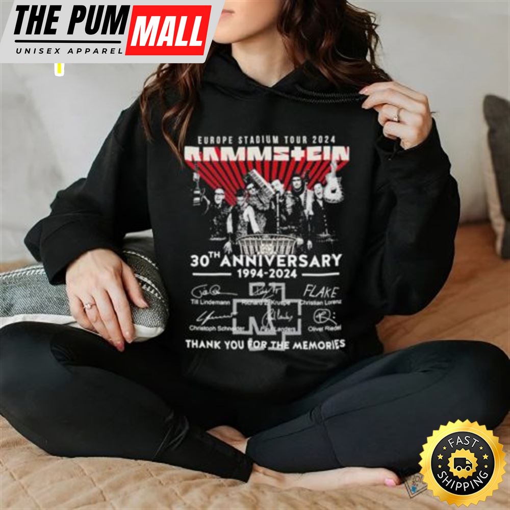 Official Europe Stadium Tour 2025 Rammstein 30th Anniversary 1994 2025 Thank You For The Memories Signatures Shirt