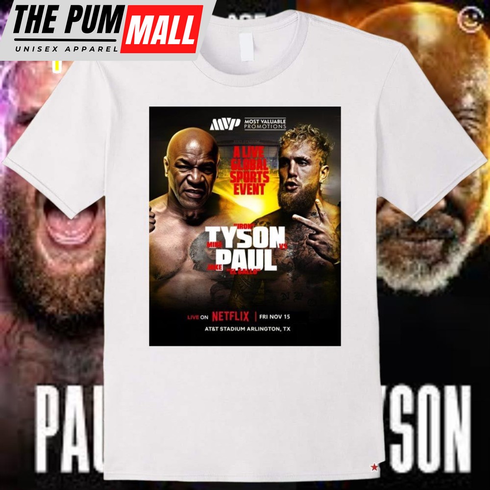 Official Jake Paul Vs Mike Tyson Friday November 15 At&T Stadium Poster T-Shirt