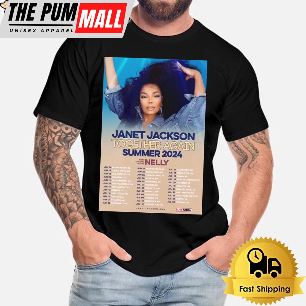 Official Janet Jackson 2024 Together Again Summer Tour Unisex T-Shirt