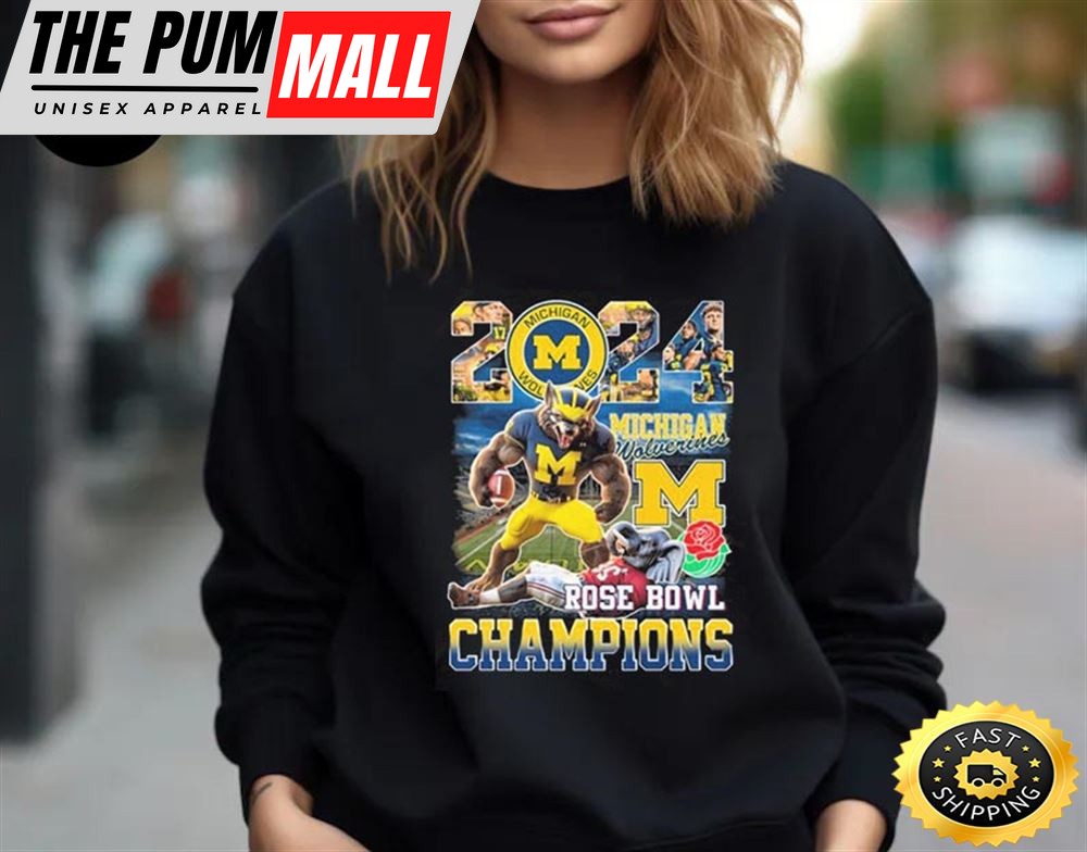 Official Michigan Beat Alabama 2025 Rose Bowl Champions Unisex T-Shirt
