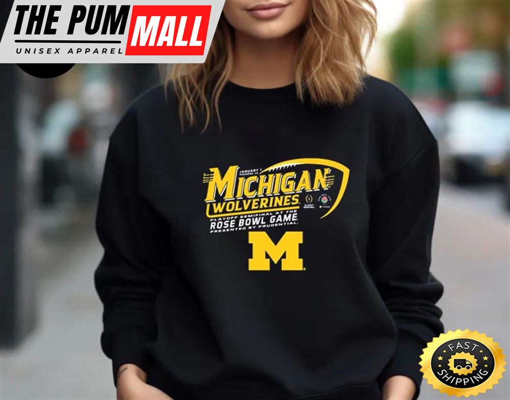 Official Michigan Wolverines Gain The Rose Bowl College Football Playoff 2025 Ncaa Football Unisex T-Shirt