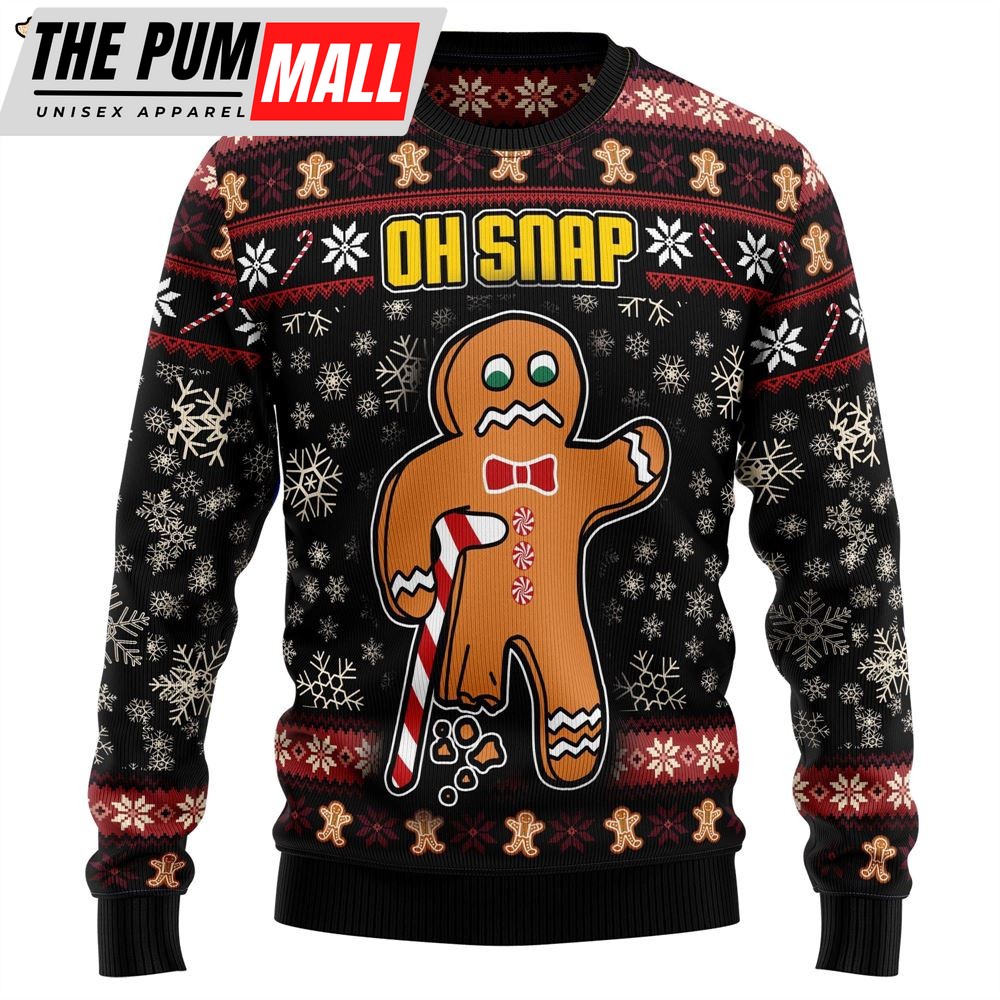 Oh Snap Gingerbread Ugly Christmas Sweater – Gift For Pet Lovers – Unisex Crewneck Sweater